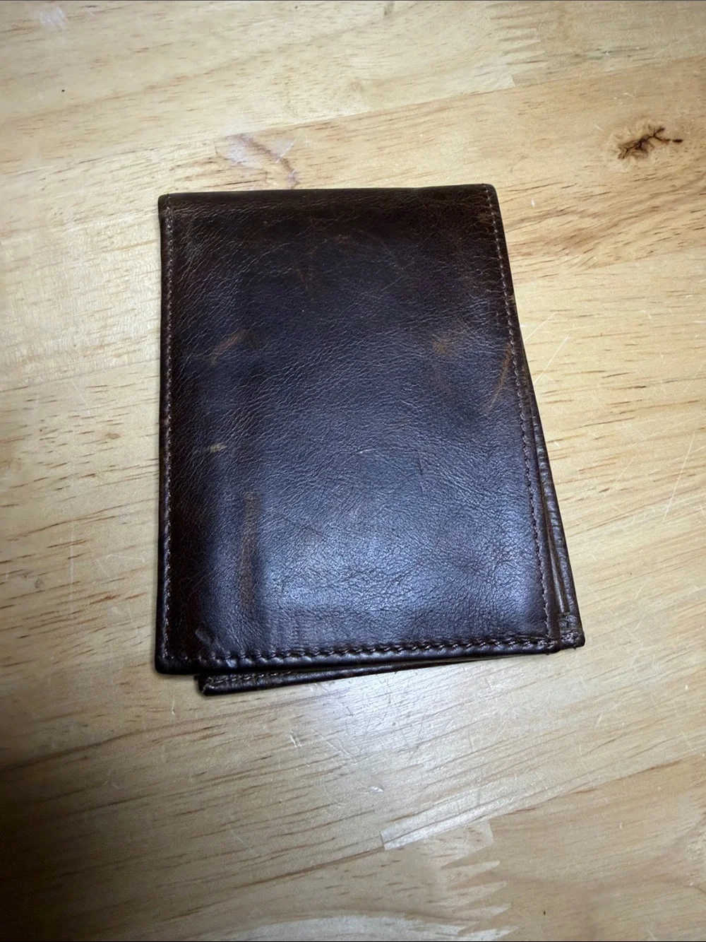 J. Crew Dark Brown Leather Bifold Card Holder